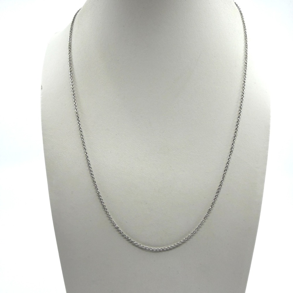 Minimalist Silver Tone Chain Necklace Delicate Simple Piece Round Link Dainty